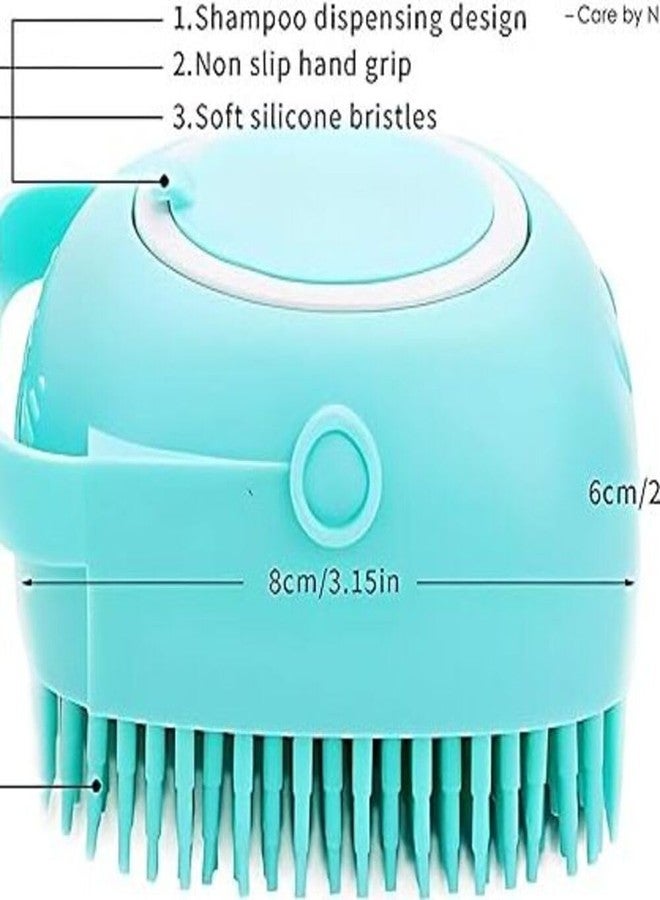 Riviox Dog Bath Brush with Shampoo Dispenser - Soft Silicone Body Scrubber for Pets, Dogs, Cats, Rabbits, and Horses - Easy to Use Bathing Brush - Image 3
